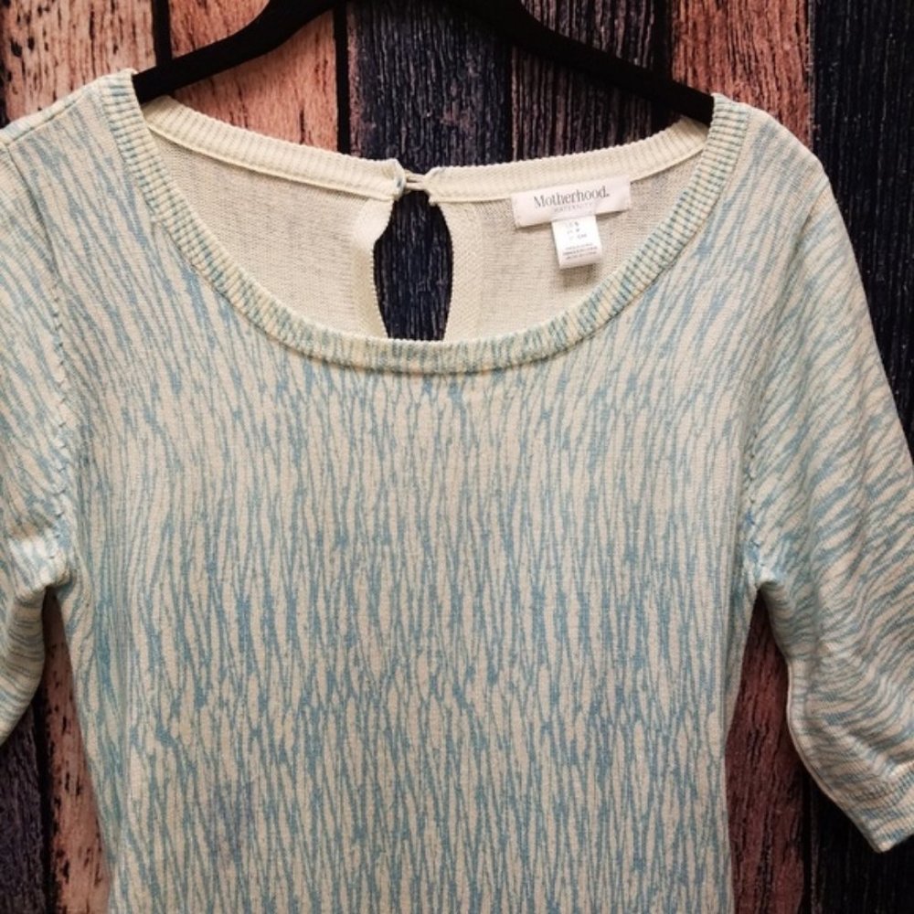 Blue and White Maternity Sweater